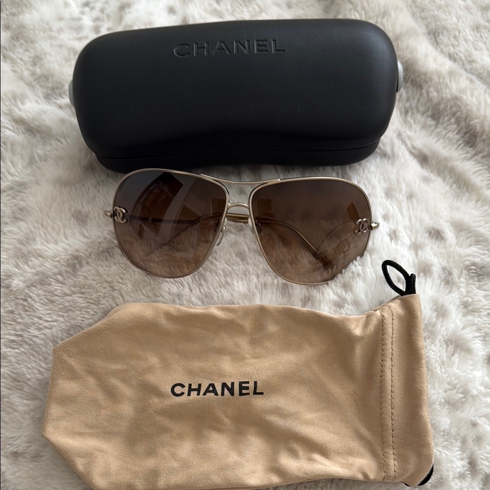 CHANEL 4132 c.304/13 Aviator Sunglasses | 64‑10‑125